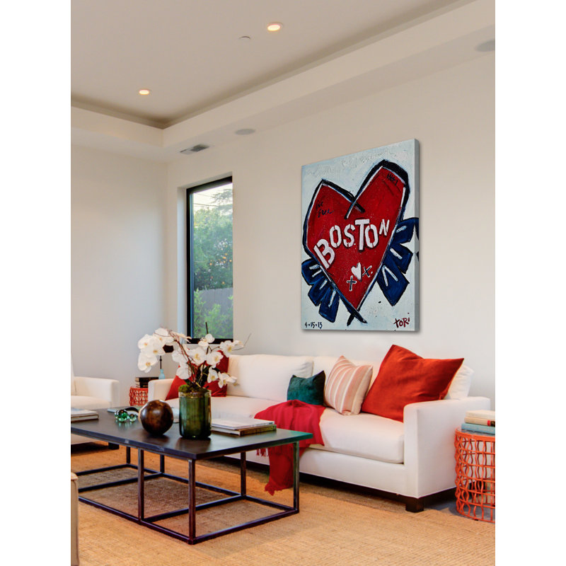 Boston Heart 1 Piece Painting on Canvas, 152cm H x 102cm W