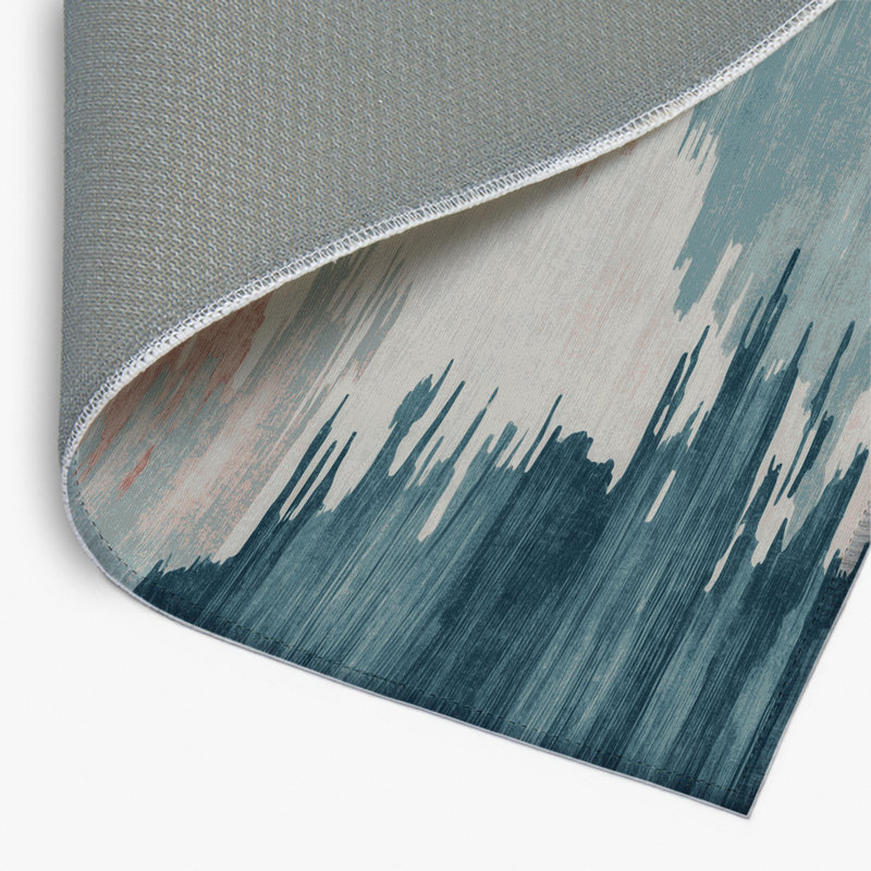 Tapis intérieur et extérieur gris Watercolor, Rectangulaire 2 pi x 3 pi