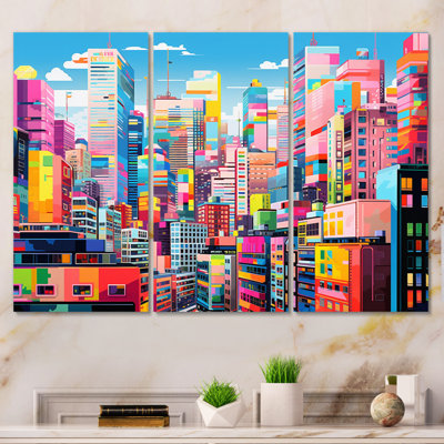 " Colorful City Tokyo Popart III " 3 - Pieces