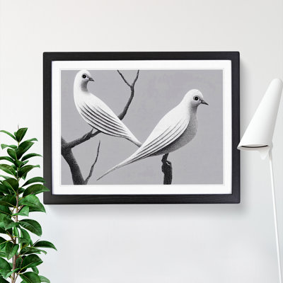 Illuminated Dove Birds - Single Picture Frame Print