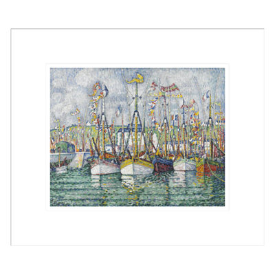 «Blessing of the Tuna Fleet at Groix» par Paul Signac - Estampe numérique encadrée