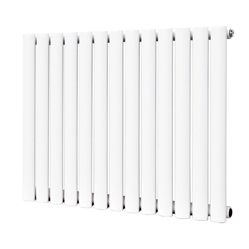 Shirly Horizontal Oval Panel Radiators, Gloss White, 60cm H x 76.7cm W, 1