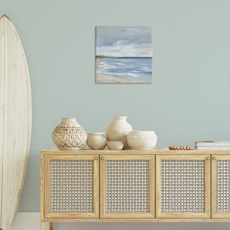 Toile de paysage de plage orageuse, design par Nan, H 24 po x l 24 po