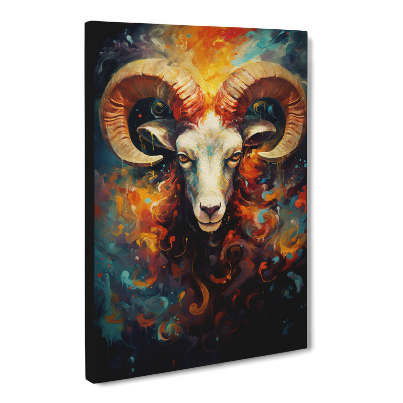 Aries Zodiac Expressionism No.2 - Wrapped Canvas, 60cm H x 40cm W x 3cm D