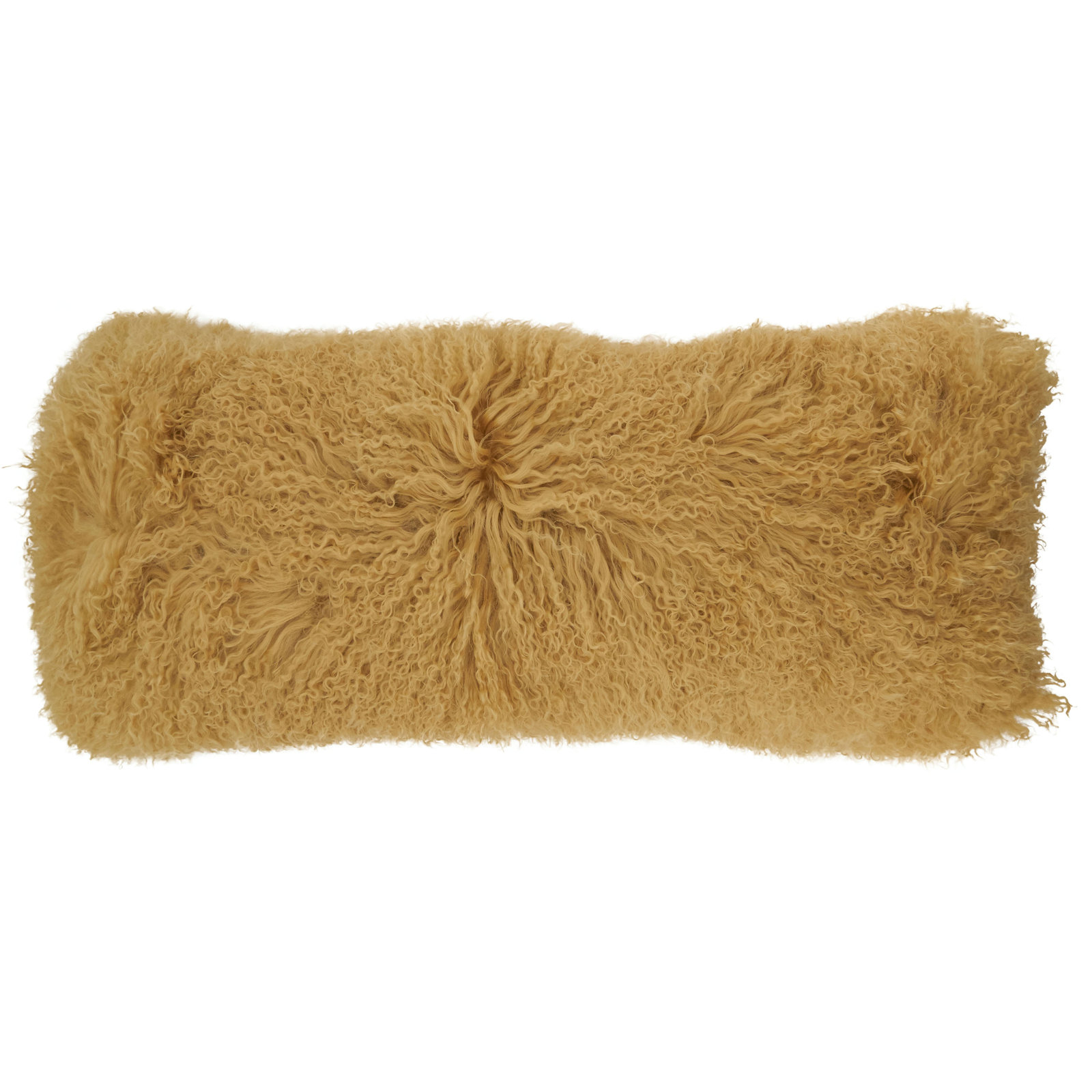 Iyana Wool Lumbar Throw Pillow, Gold, 14"H x 36"W