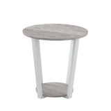 Elysian Contemporary Round End Table With Shelf
