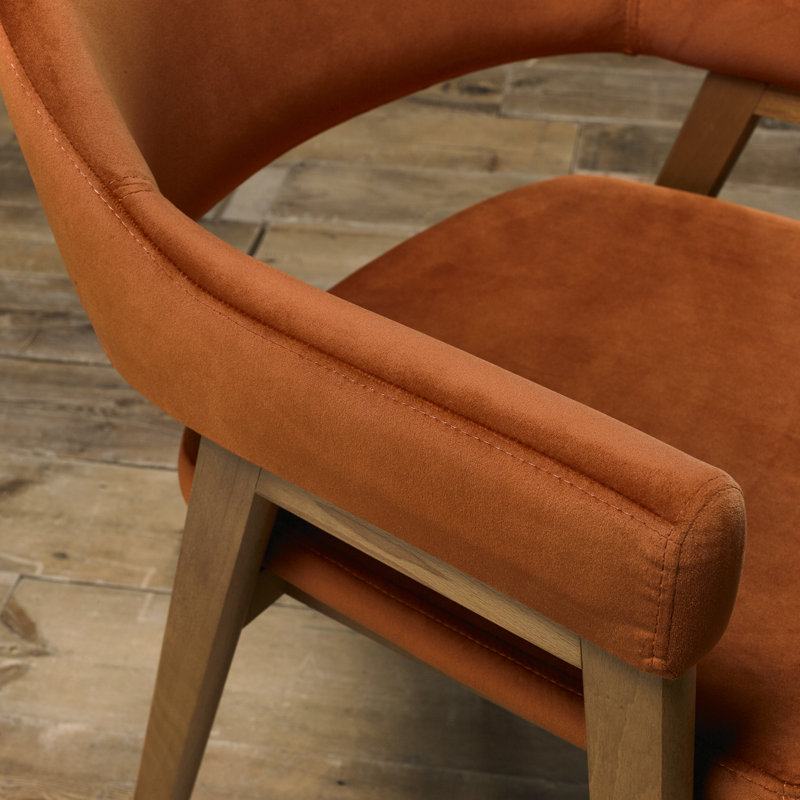 Anayalee 49cm H Polyester Blend Upholstered Upholstered Back Armchair, Rust
