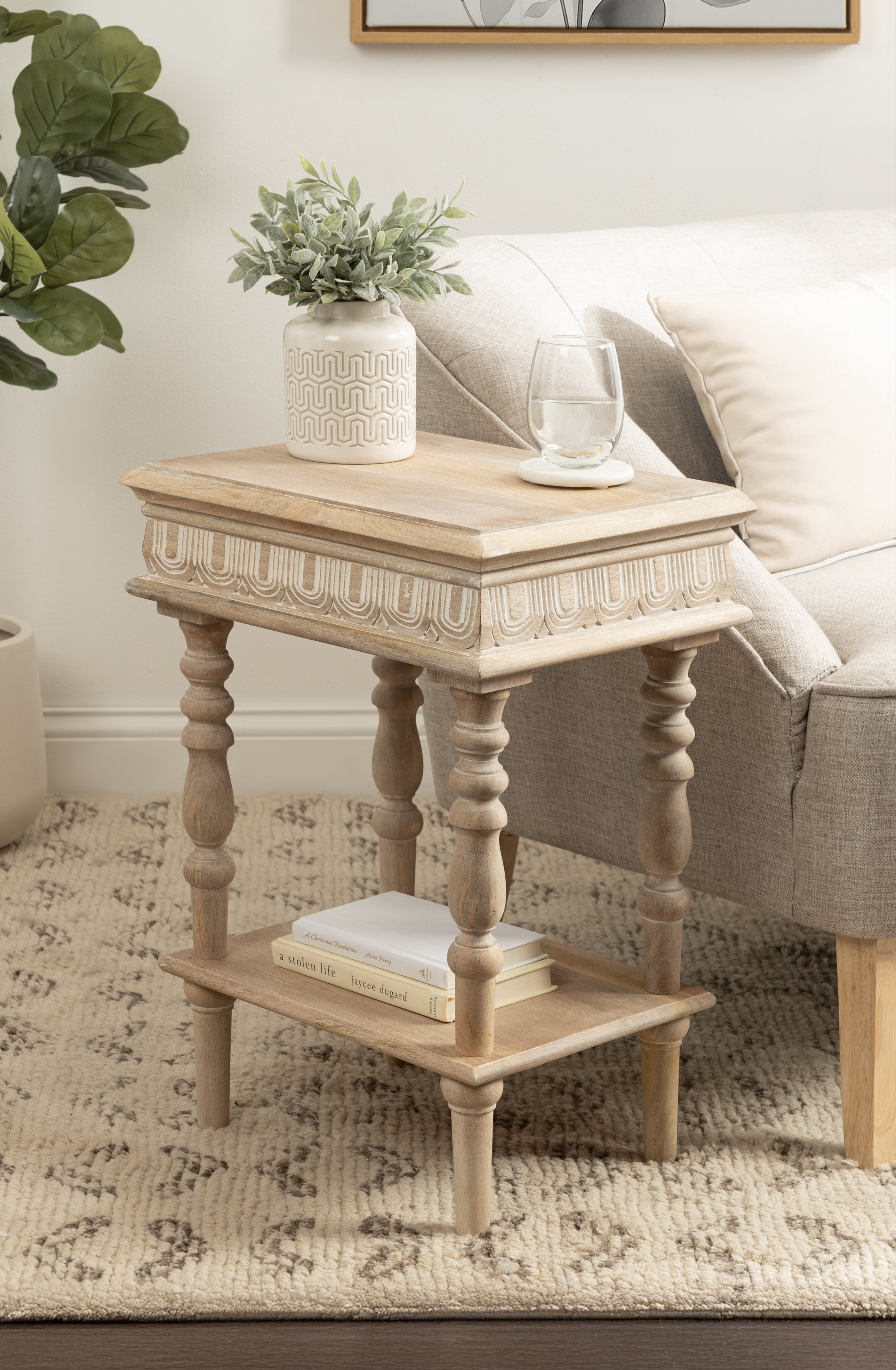 Ophelia & Co. Patresa Wooden Rectangle Living Room Side Table | Wayfair