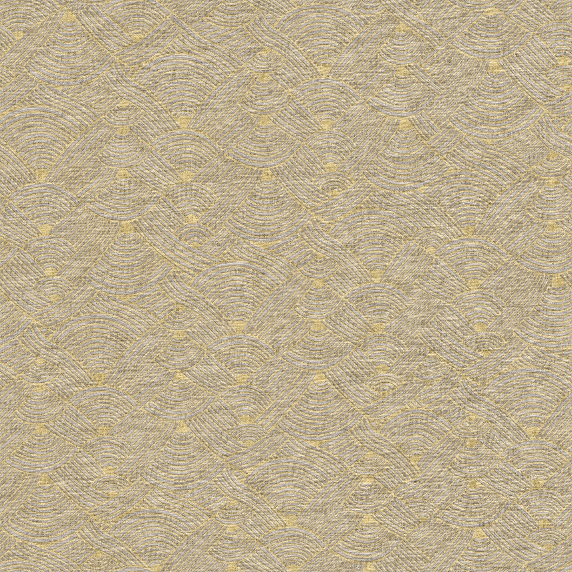 Fusion Geometric Swirl Motif 32.97' L x 20.87" W Wallpaper Roll, Gray/Yellow