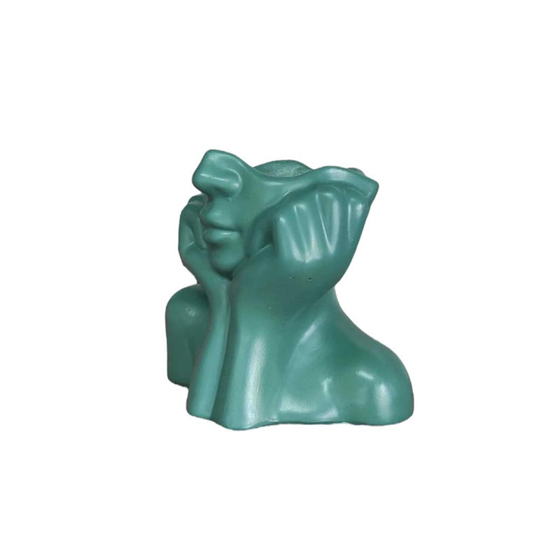 Elegant Sea Green Ceramic Vase, 7.5 x 4.3 x 6.3 inches | 100% High-Quality Ceramic | Perfect for Home Decor & Flower Arrangements | Stylish Accent for Living Room, Office & More