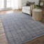 Tapis bleu / gris clair en polyester tissé à la machine-1727898359