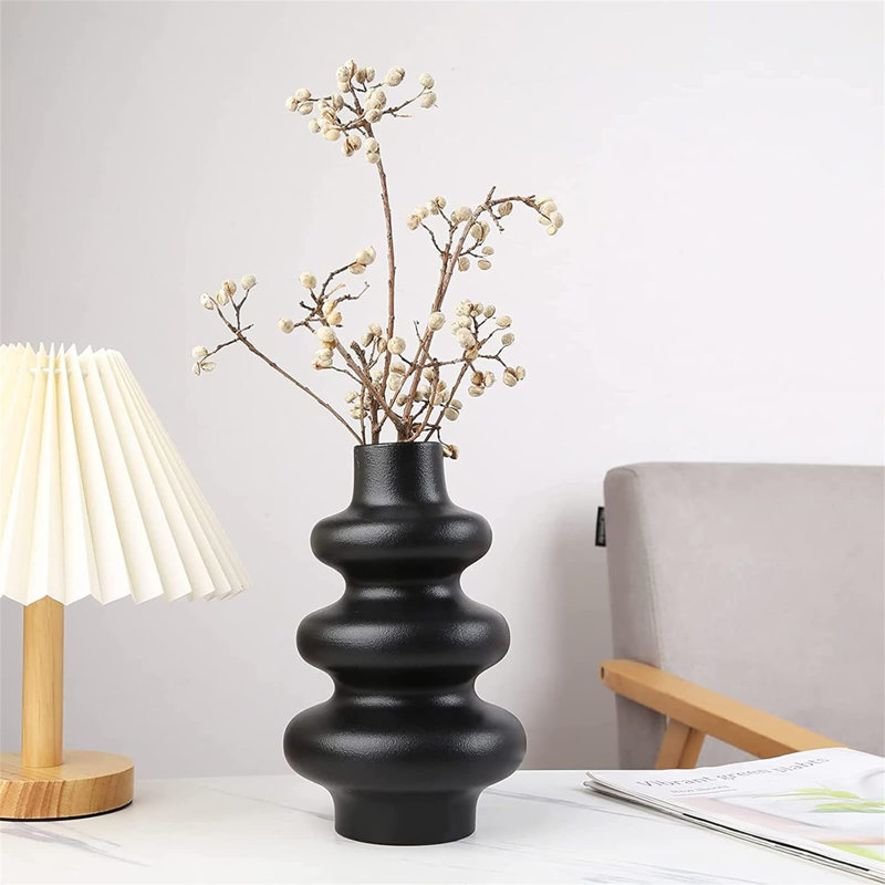 Flagler Ceramic / Porcelain Table Vase, Black