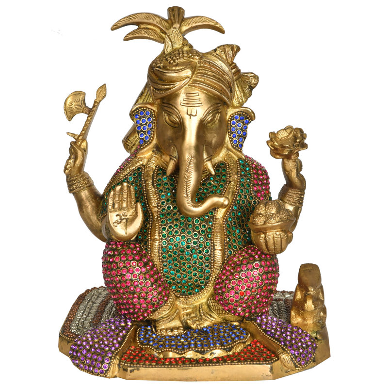 Ganesha turban décoré en laiton