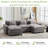 Praylow 120" W Modular U-Shaped Sectional Sofa with Two Ottomans -1629724751