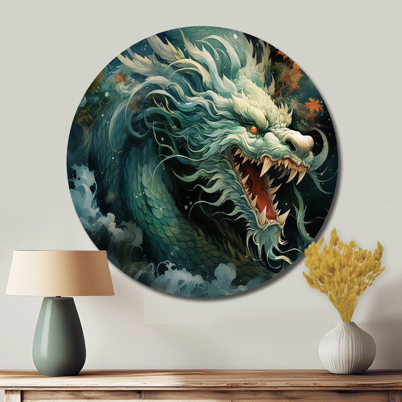 Porcelaine de Chine, jade, dragon I, H 16 po x l 16 po