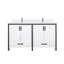 White Double Bath Vanity 60 In. W X 22 In. D, White Quartz Top And Faucet Set-117970922