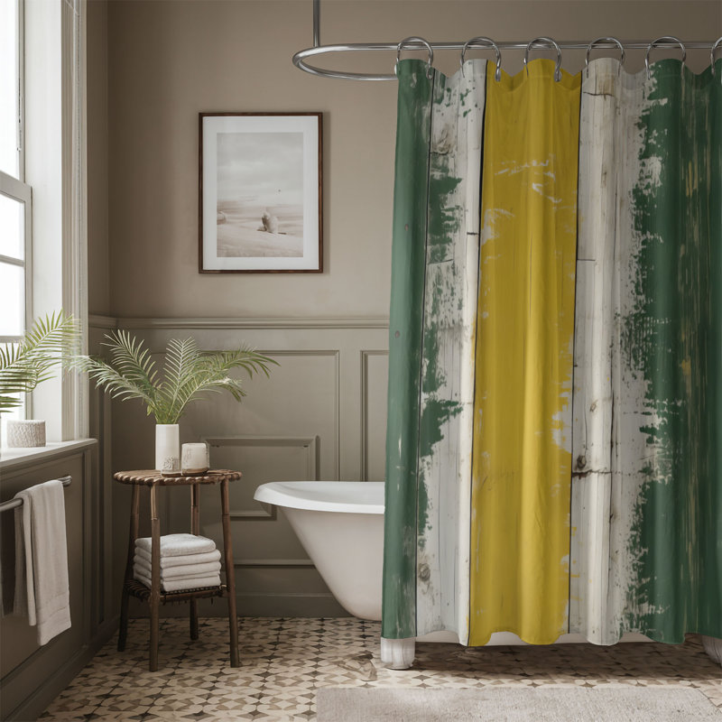 Rideau de douche Antique Green Timber - Premium, H 74 po x l 71 po