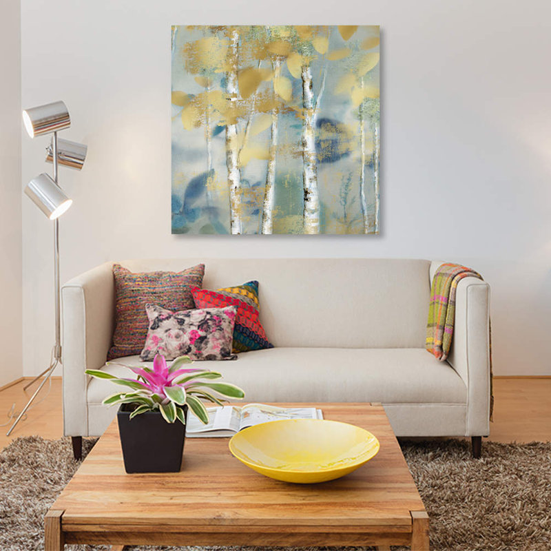 « gilded forest details i », reproduction sur toile, H 26 po x l 26 po x P 1,5 po, Toile tendue, Pas de tapis