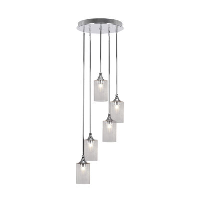Luminaire suspendu suspendu en grappe 5 lumières Empire avec verre de 4 po Empire