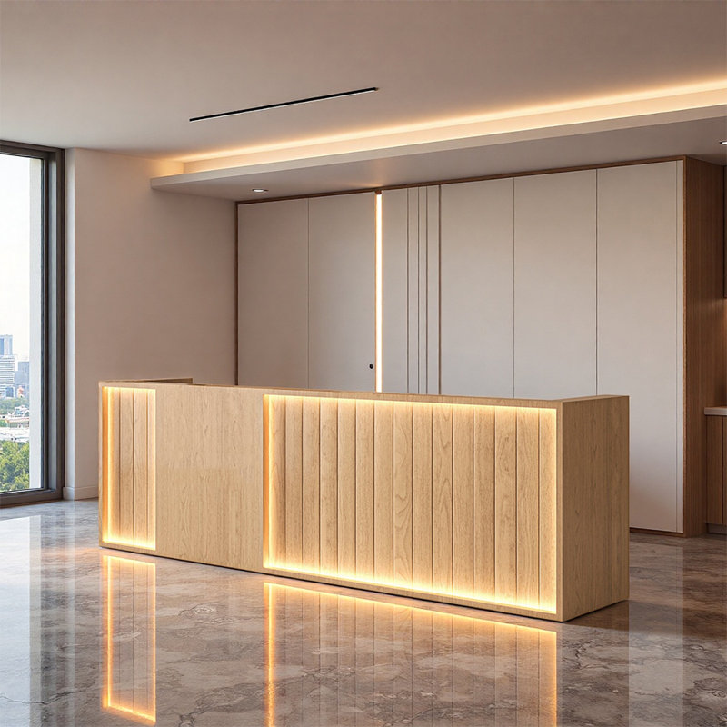 Comptoir de caisse Retro Elegant, Bois naturel