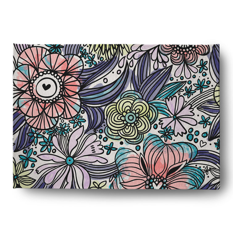 Chenille Floral Indoor Rug