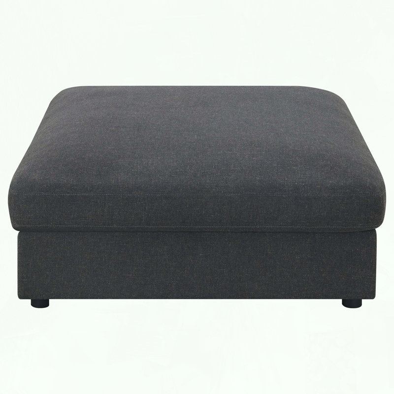 Repose-pieds carré avec riche revêtement gris anthracite, Gris anthracite