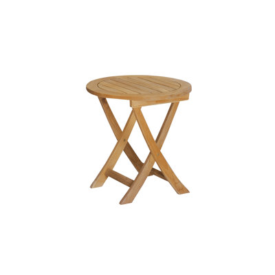Perrie Outdoor Round Teak Side Table
