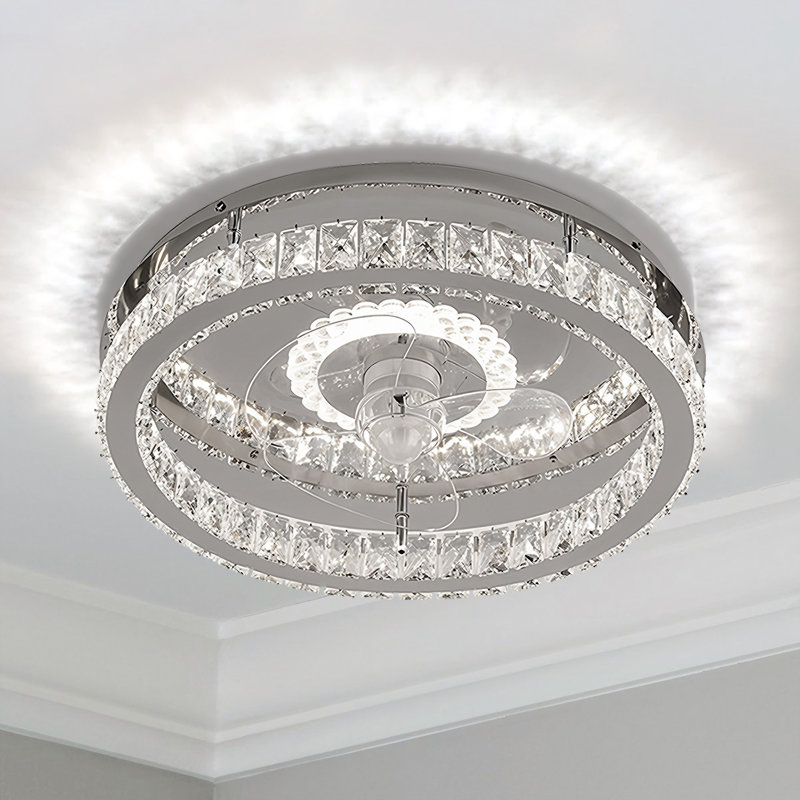 Ventilateurs de plafond avec lumières cristal moderne avec télécommande