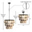 Luminaire suspendu cylindrique noir, or et argent 17 po Sabrina Glam