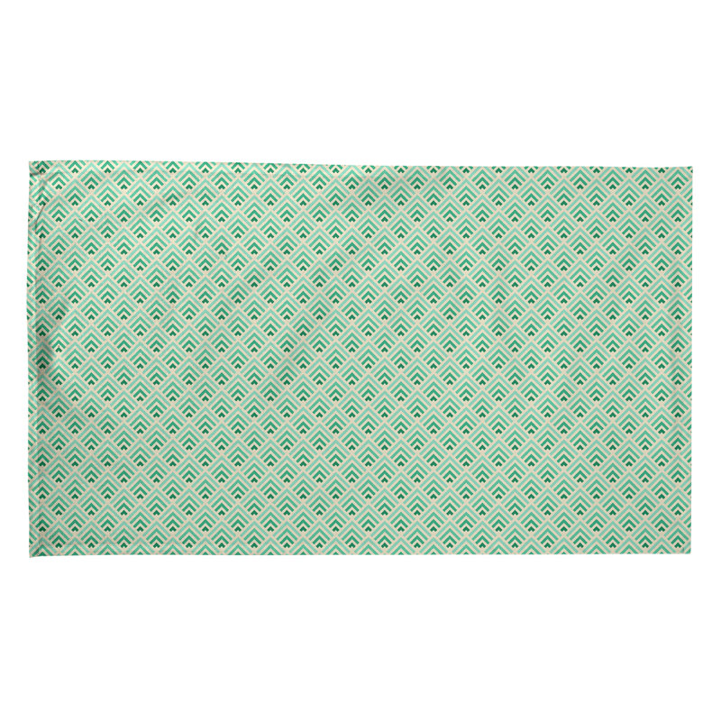 Torchon à motif géométrique inversé, Croisé en coton, sarcelle
