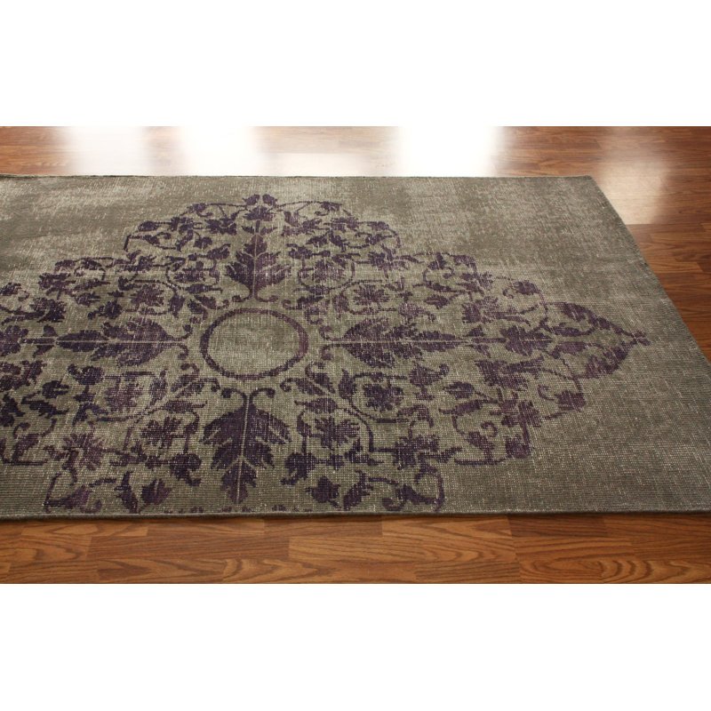 Wool Floral Indoor Rug, Rectangle 6' x 9'