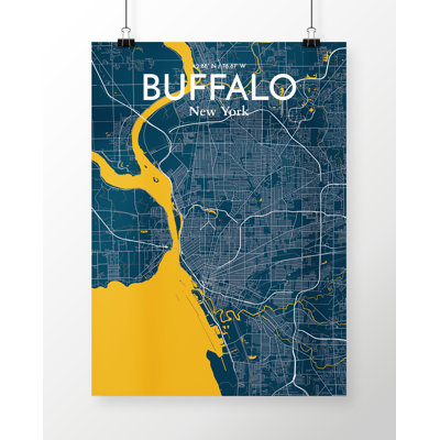 Buffalo City Map - No Frame Print