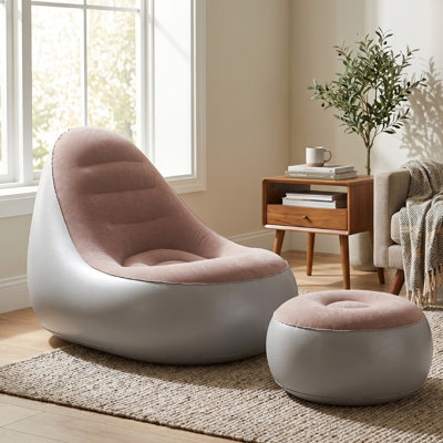 Chaise d'appoint gonflable avec repose-pieds gonflable confortable