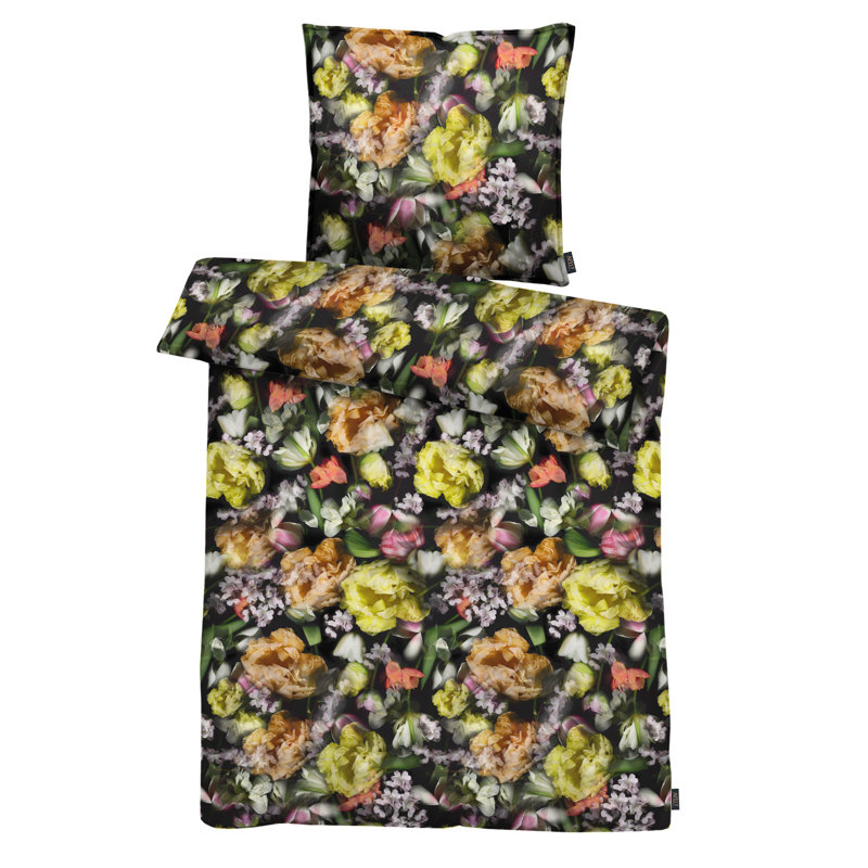 Floral Duvet Cover Set with Pillowcases, Single - 1 Pillowcase (80 x 80 cm)