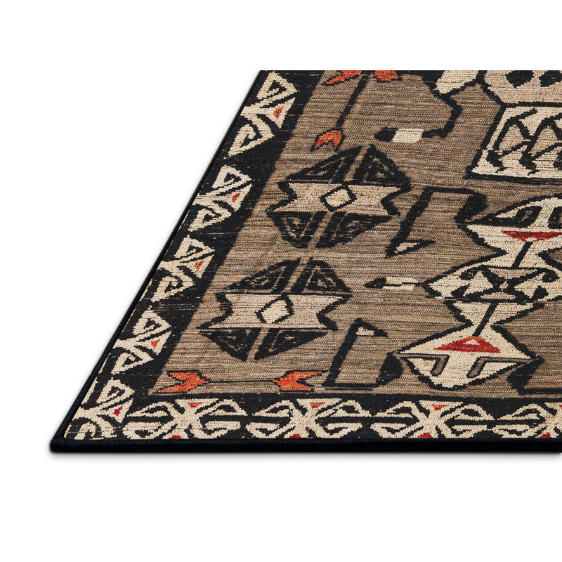 Tapis décoratif multicolore à motif abstrait, Rectangle 7 pi x 10 pi