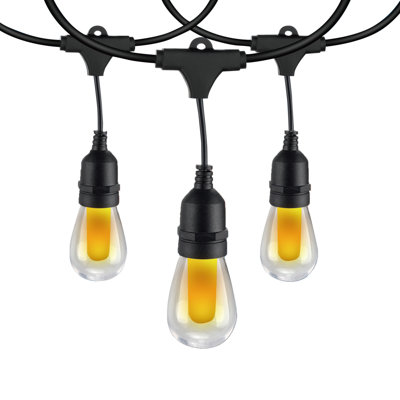 Ener-J 15m Flame Effect LED String Light Kit 15 Bulbs Black 240V