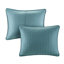 Courtepointe 3 pièces très grand / très grand bleu sarcelle - réversible, microfibre avec rembourrage en coton, rembourrage en microfibre-120276130-120276137