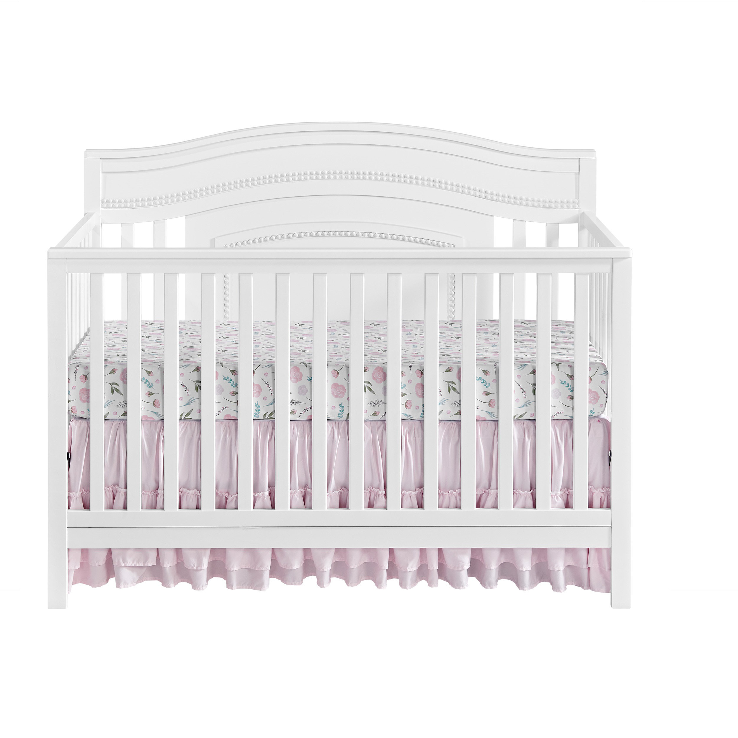 OxfordBaby Briella 4 In 1 Convertible Crib White, Greenguard Gold ...