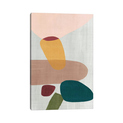 «Pink Pebbles I» par Eva Watts - impression sur toile tendue