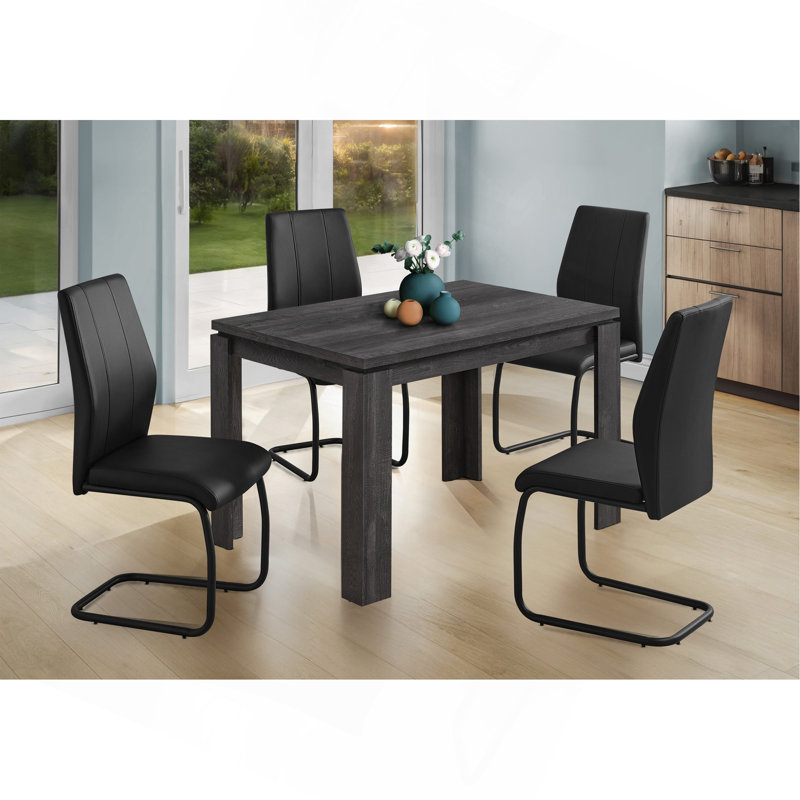 Dining Table, 48" Rectangular, Small, Kitchen, Dining Room, Laminate, Contemporary, Modern, Black