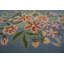 Vintage Mid Century Floral Pattern Oval Shape Light Blue American Hooked Rug