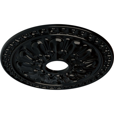Médaillon de plafond Endurathane Orrington, DE 19 5/8 po x P 4 3/4 po x P 1 3/4 po (convient aux auvents jusqu'à 4 3/4 po), finition perle noire peinte à la main