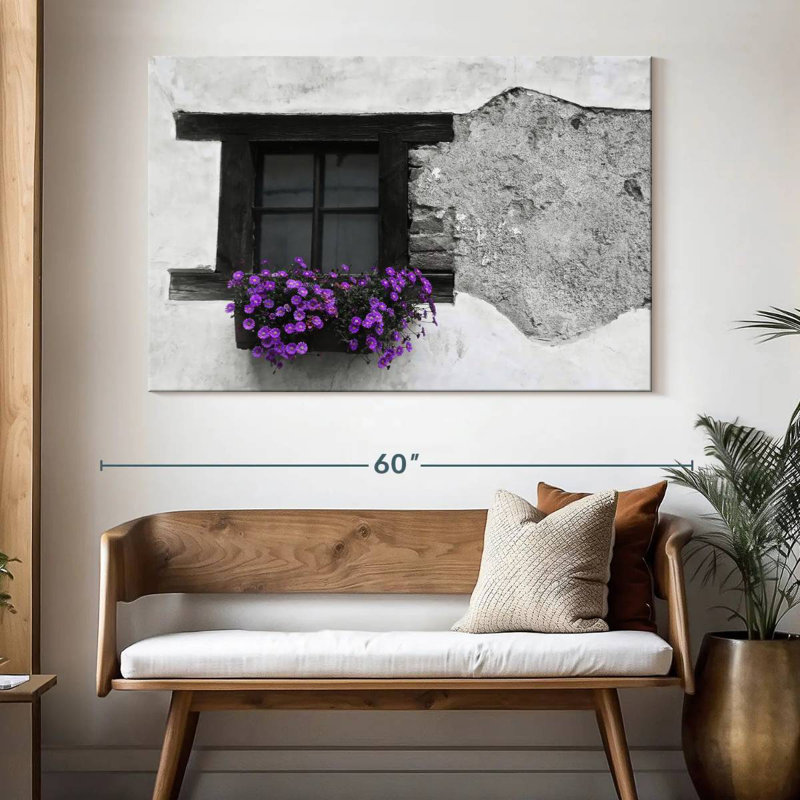 Lilie Purple Flower Box BW, 34" H x 51" W
