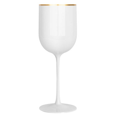 Verres à vin en plastique 12 oz avec bordure dorée Ecoqualité 60 invités