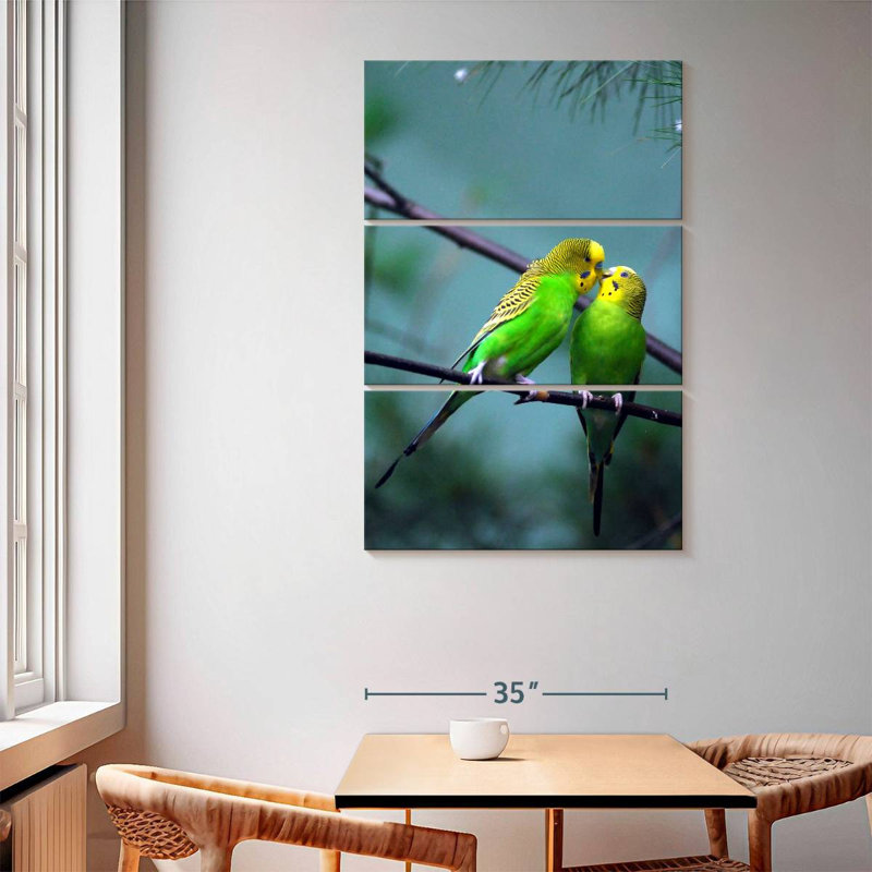 Brampt Kissing Parakeets, 65" H x 42" W