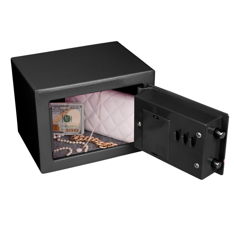 Stalwart Digital Security Safe Box for Valuables - Compact Steel Lock Box with Electronic Keypad
