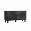 Buffet Modern avec portes rayonnantes et base en bois massif