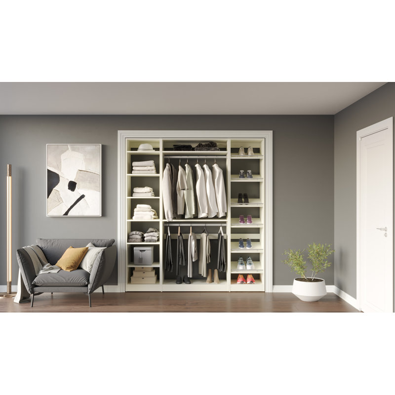 Ensembles de rangement pour garde-robe 18/36/18 po, H 84 po x l 72 po x P 16 po, Blanc