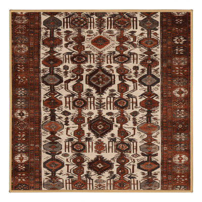 Machine Washable Turkish Brown Area Rug