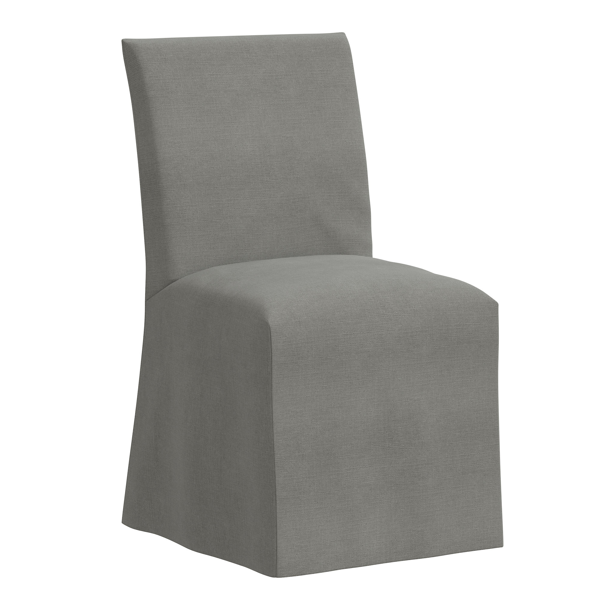 Armstrong Cotton Parsons Chair in Twill White, Classic Grey Linen
